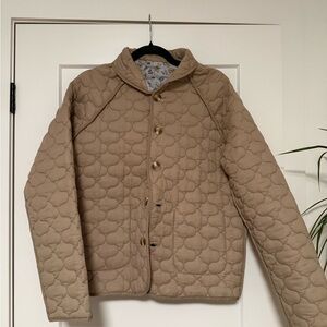 Reversible tan/floral quilted spring jacket